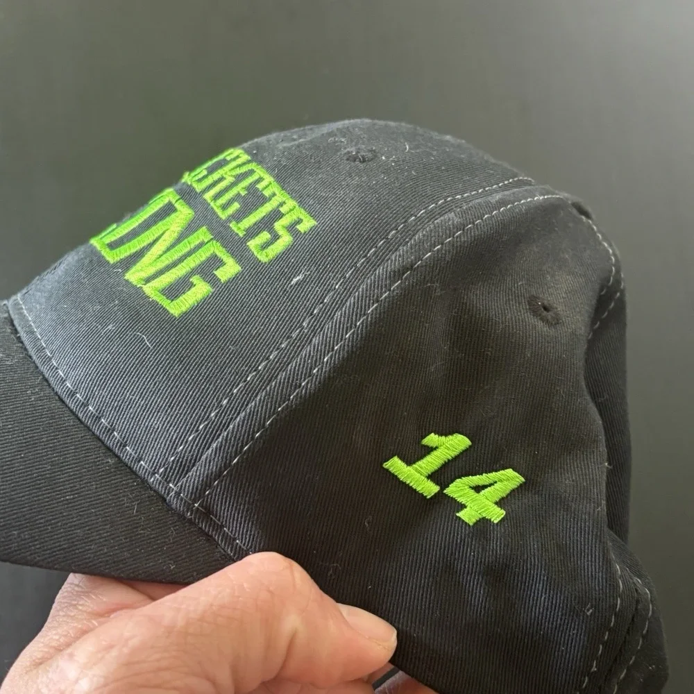 MT pockets Racing Hat Strapback Cap Black Checkered OSFM 
